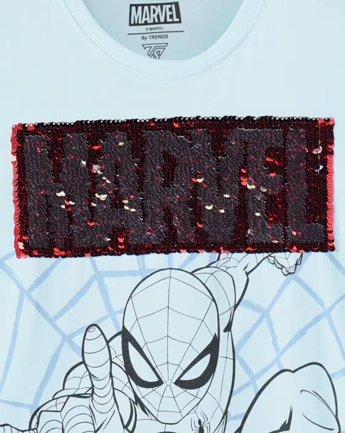 Boys Spider-Man Print Tailored Fit Round-Neck T-Shirt