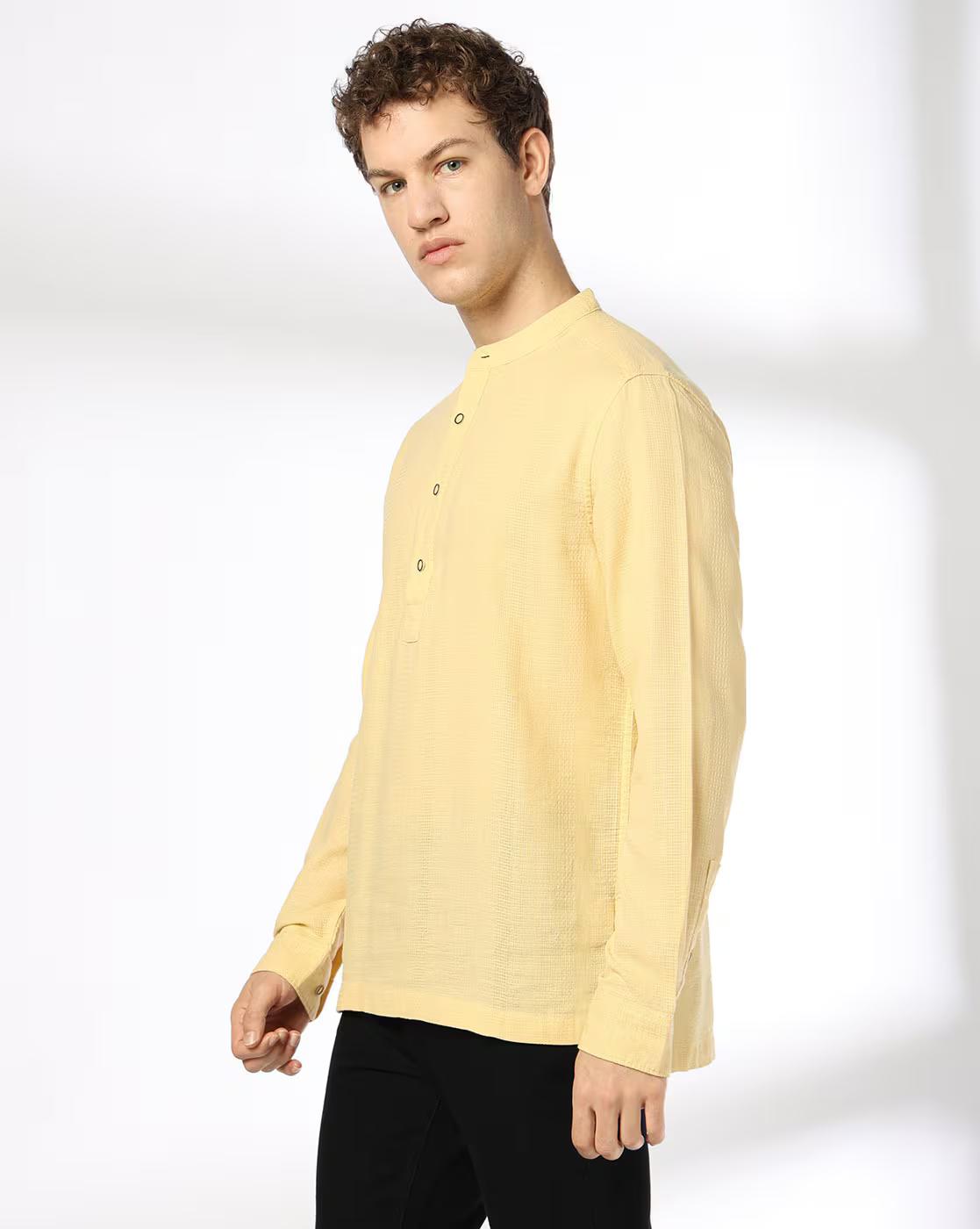 SS25 3 FS KURTA SHIRT, YELLOW, XL