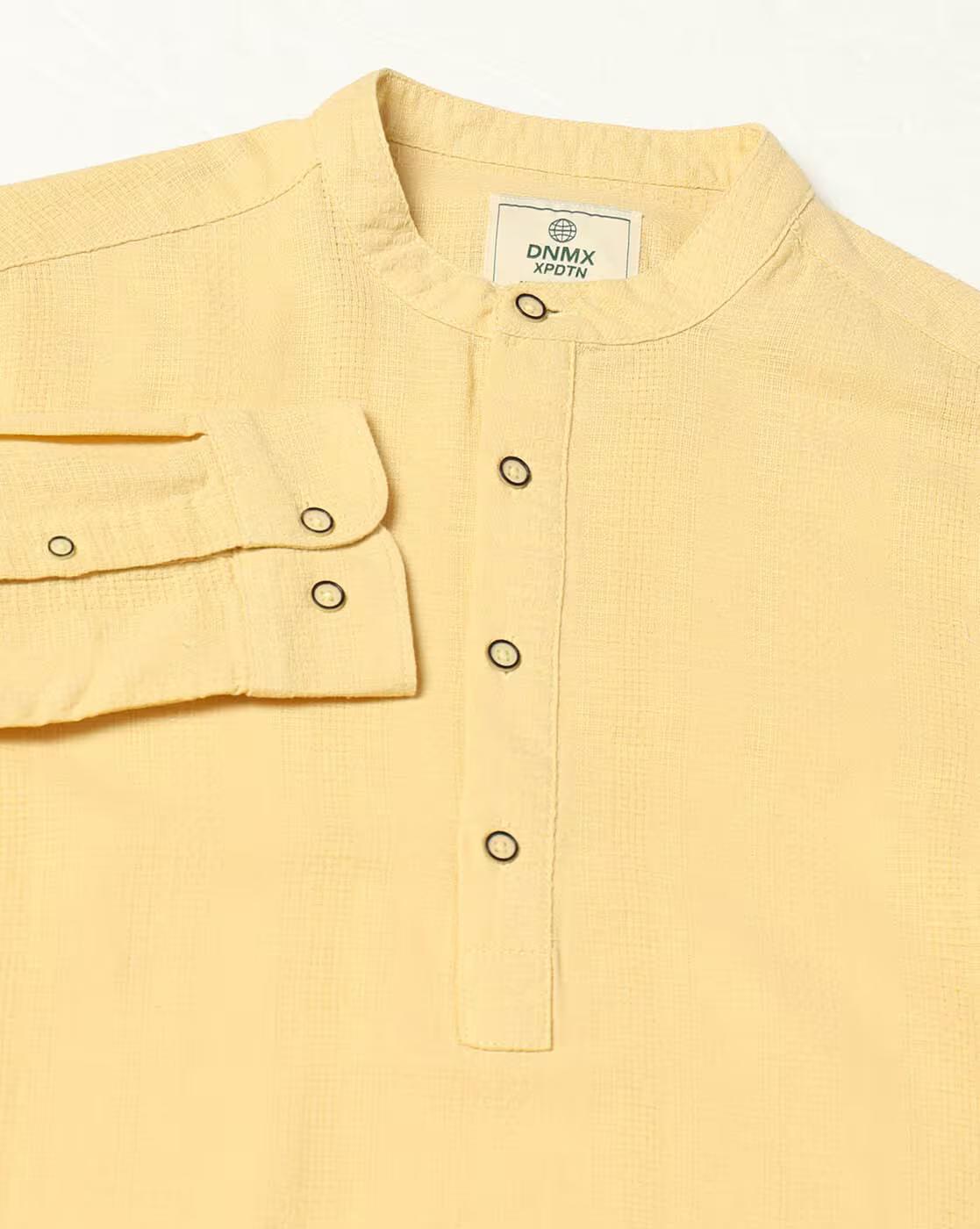 SS25 3 FS KURTA SHIRT, YELLOW, XL