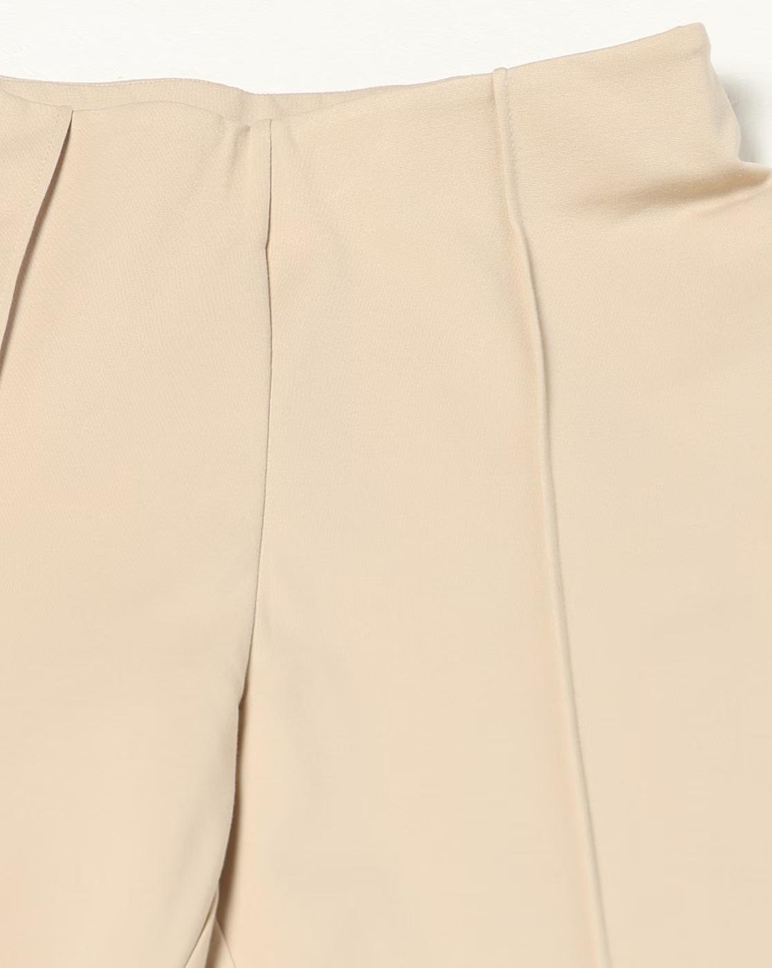 Women Straight Fit Flat-Front Pants