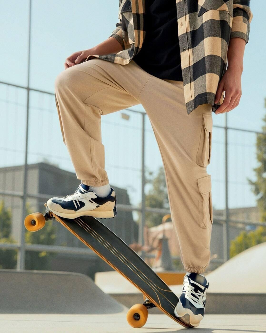 Men Ginger Root Super Loose Fit Cargo Joggers