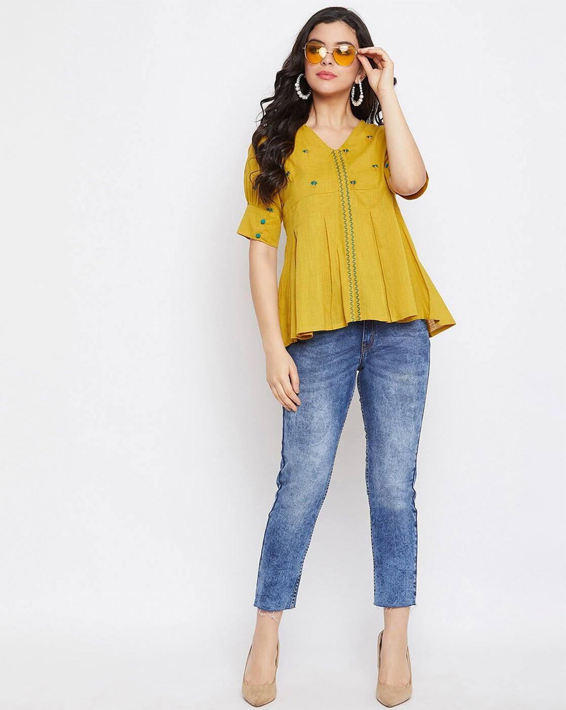 Women Regular Fit Embroidery Top