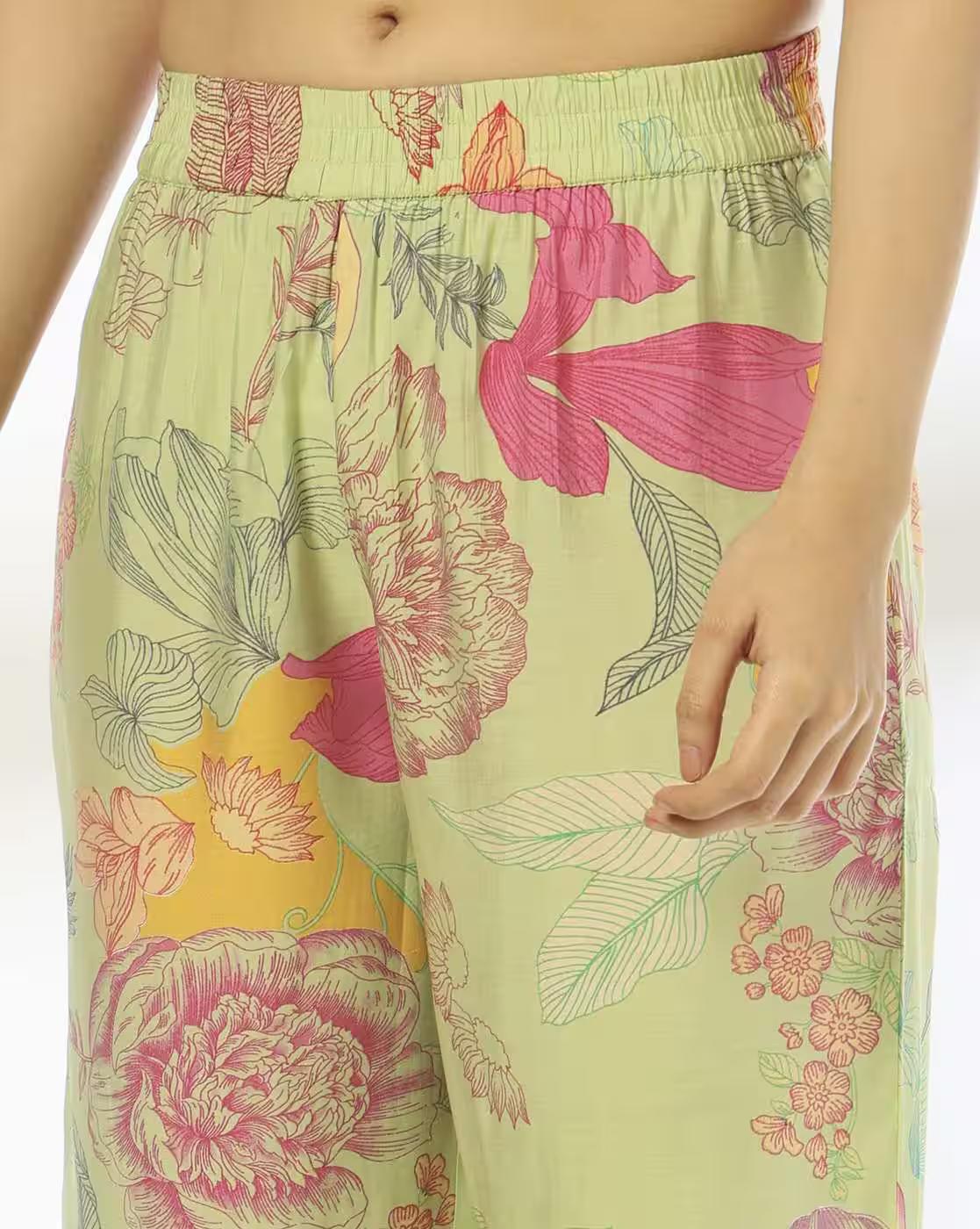 Women Floral Print A-Line Kurta with Salwar