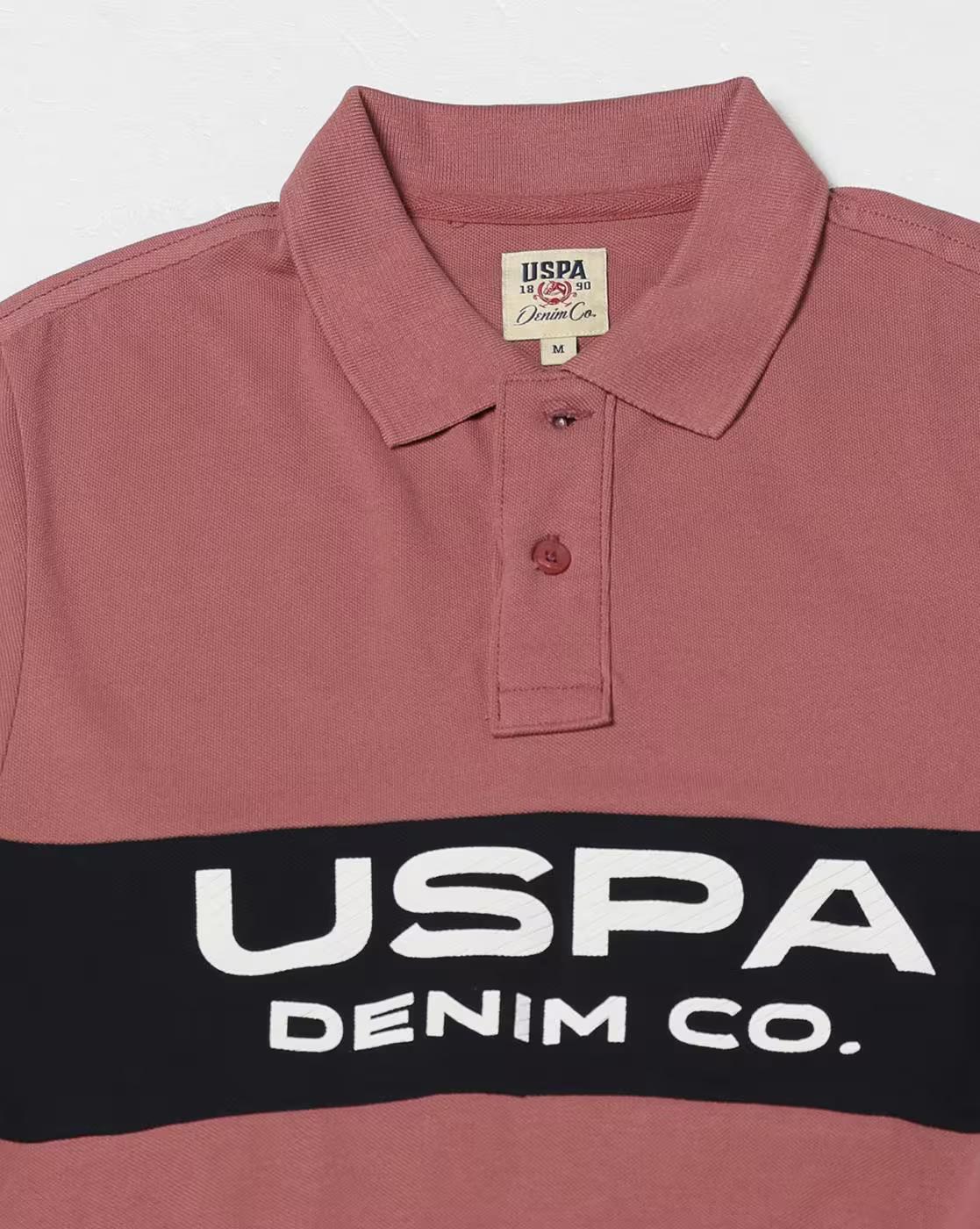 Men Brand Print Slim Fit Polo T-Shirt