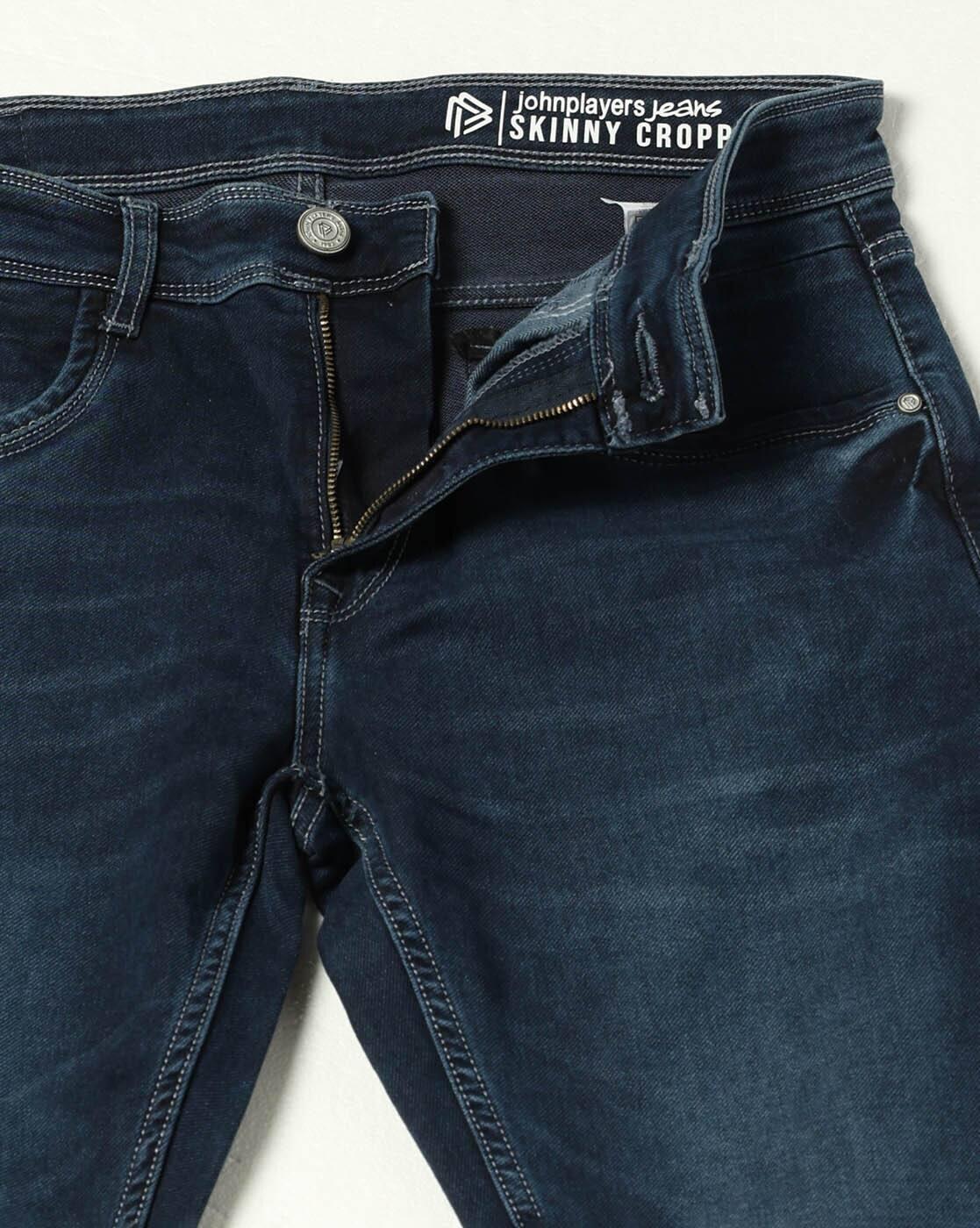 Men Lightly Washed Skinny Cropped Fit Jeans