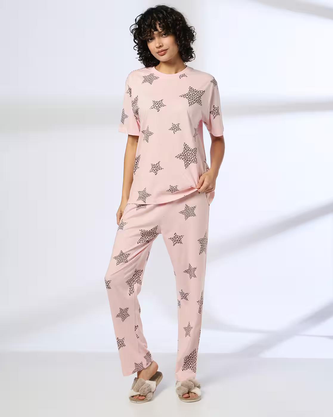 Knit PJ Set SLST85, PEACH, XS
