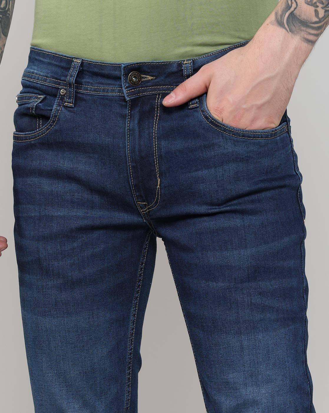 Men Mid-Wash Slim Fit Jeans