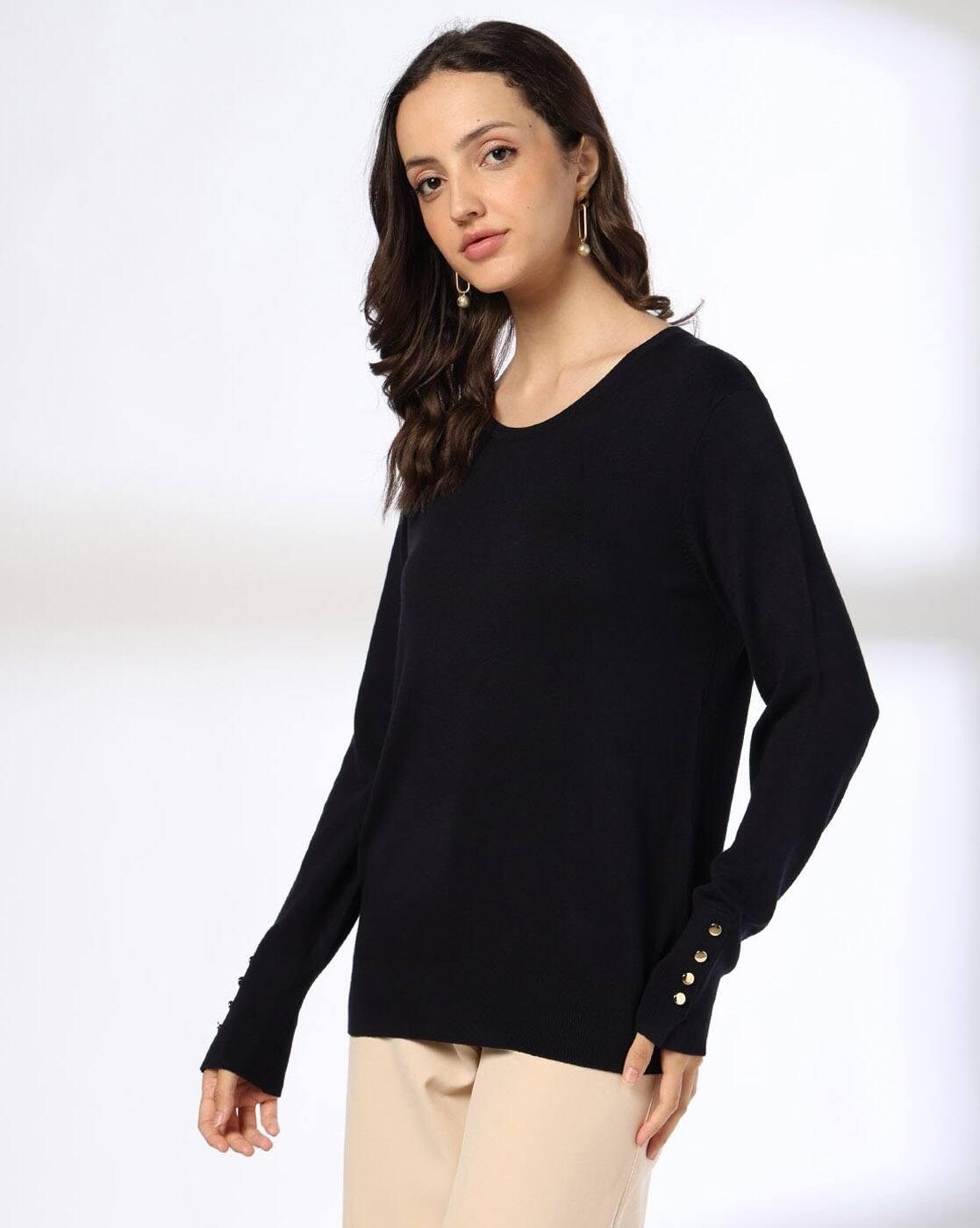 Women Ribbed Slim Fit Pullover