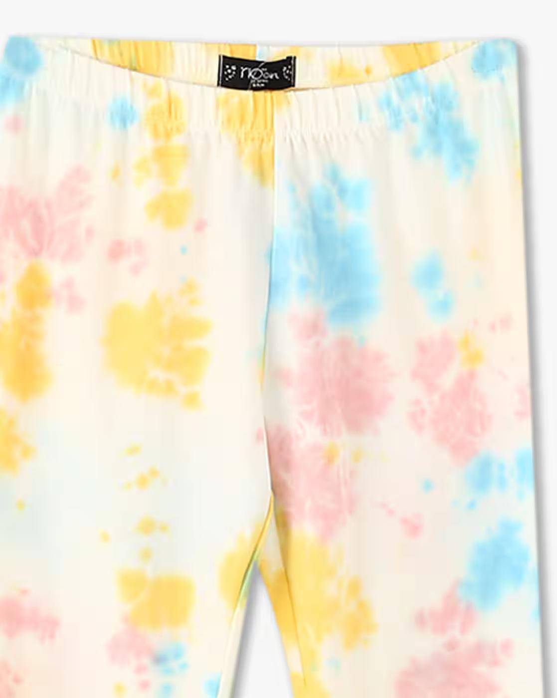 TIE DYED LEGGINGS, WHITE, 13-14Y