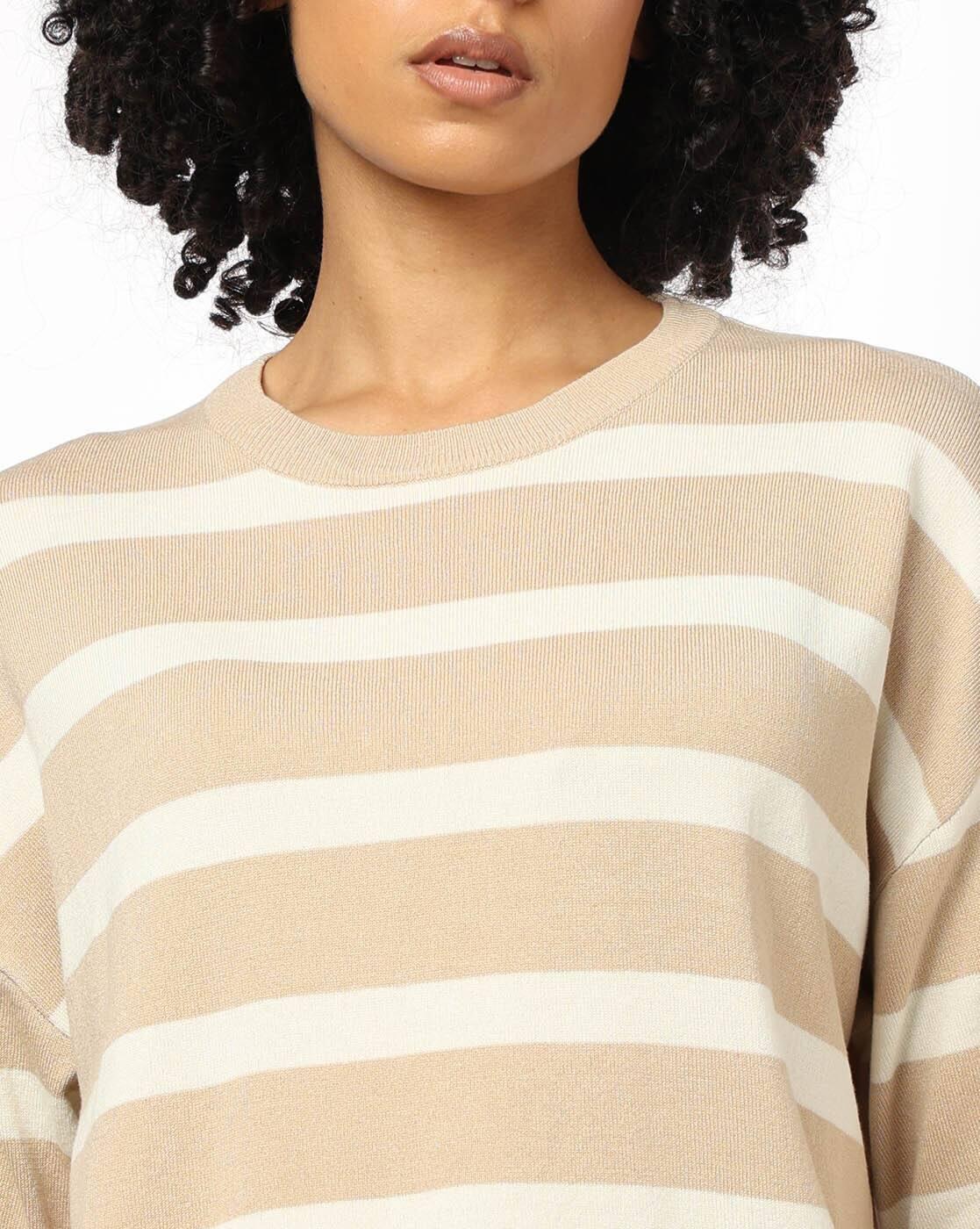 Women Striped Boxy Fit Pullover