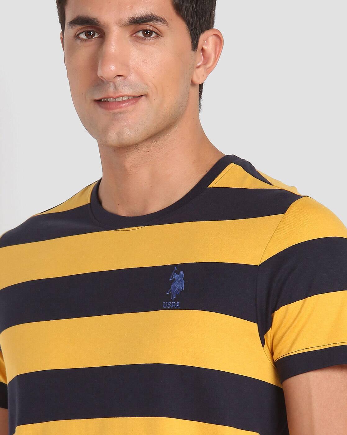 Men Striped Regular Fit Crew-Neck T-Shirt