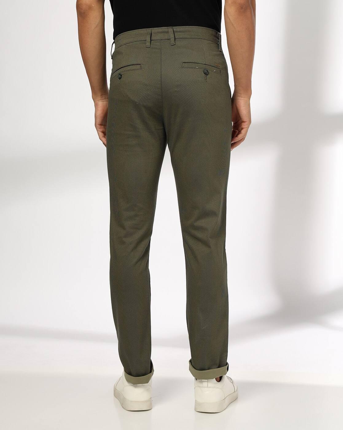 Men Slim Fit Flat-Front Chinos