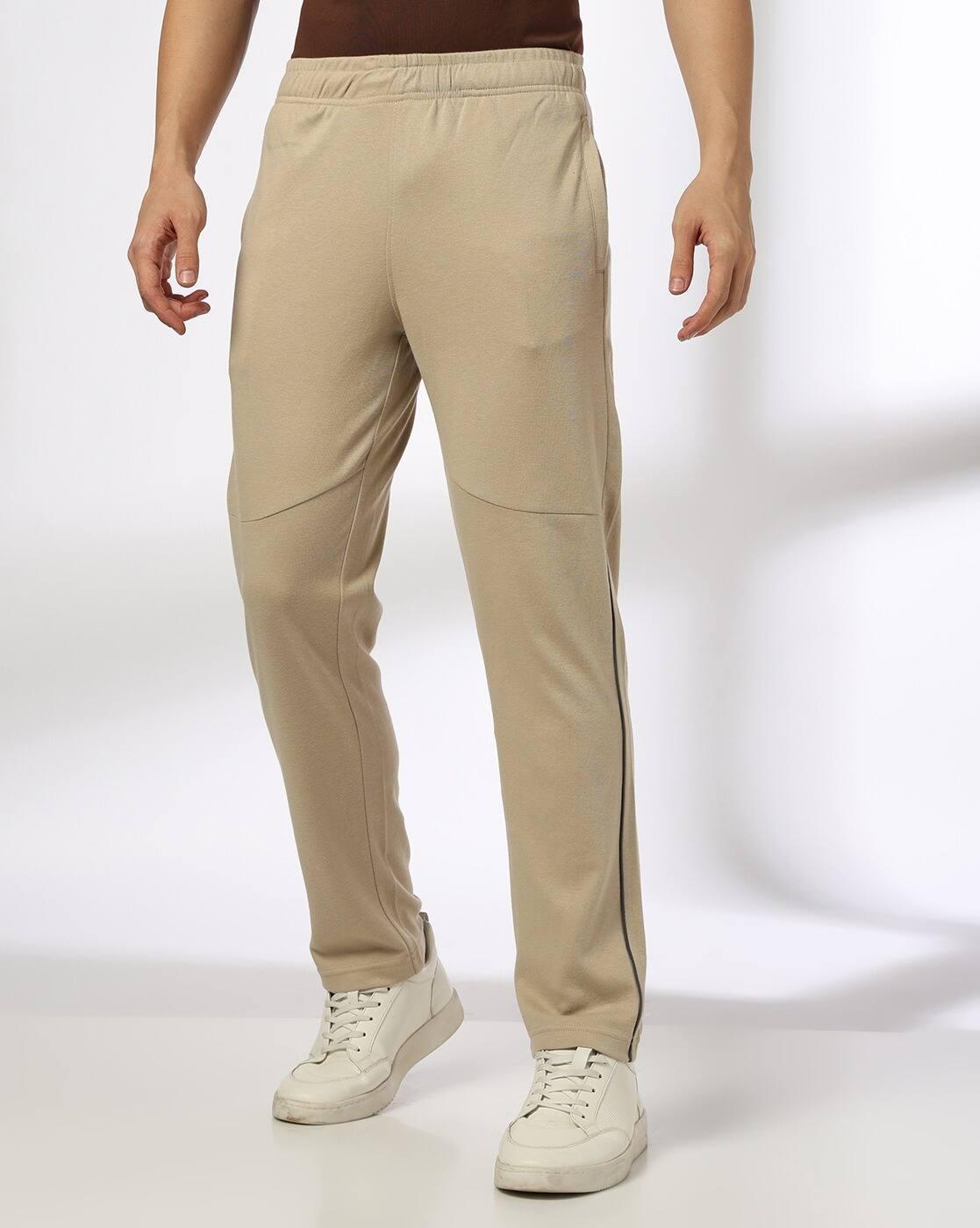 Men Straight Track Pants with Side Piping