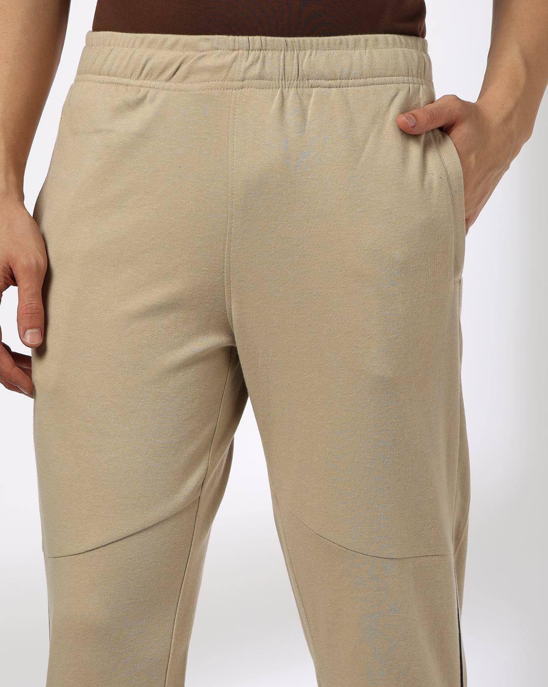 Men Straight Track Pants with Side Piping