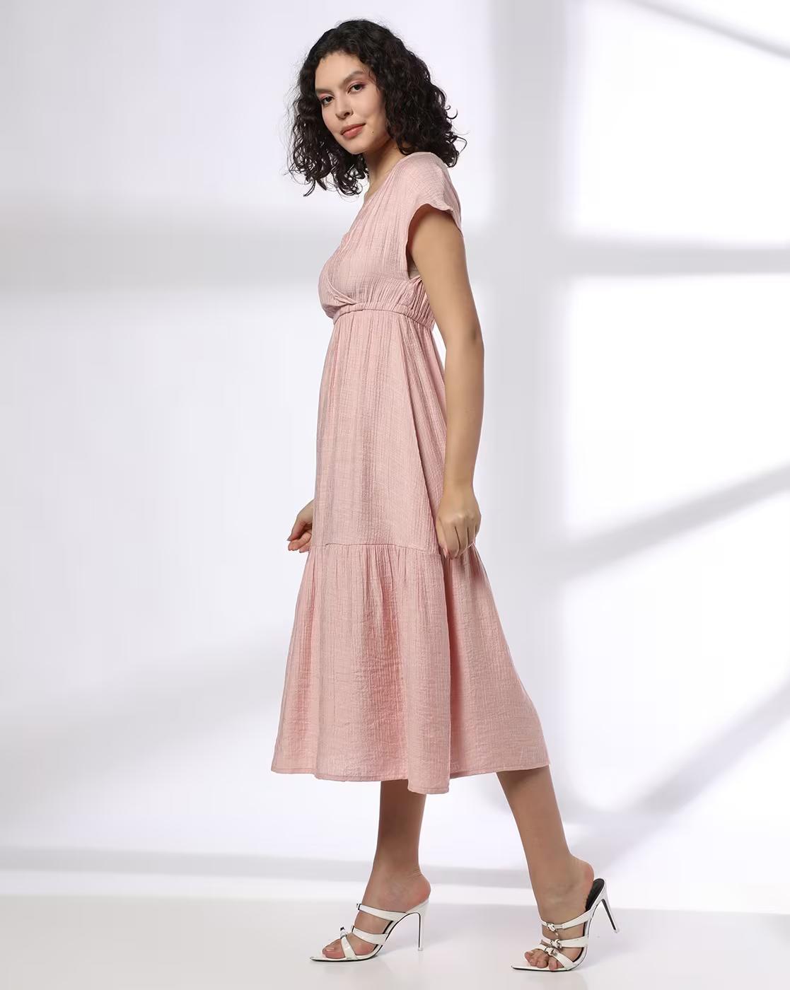 Women V-Neck Fit & Flare Dress