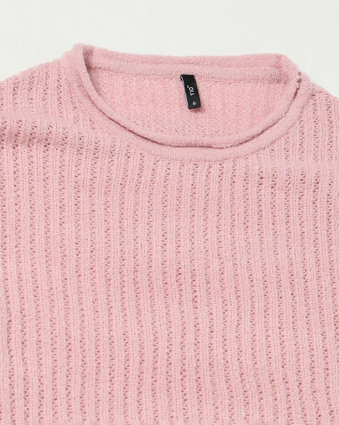 Boat Neck Sweater, PINK, L