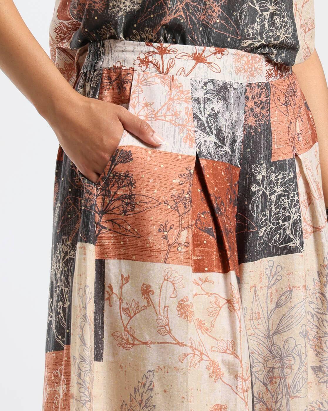 Floral Print Mid-Rise Flared Culottes