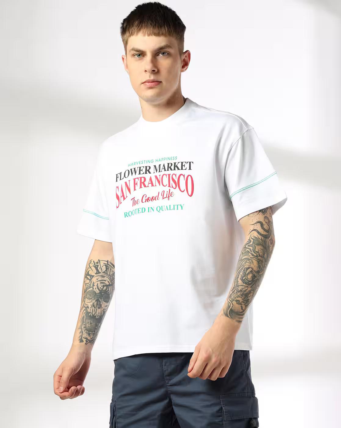 TEES10 FLOWER MARKET TEE, WHITE, XXL