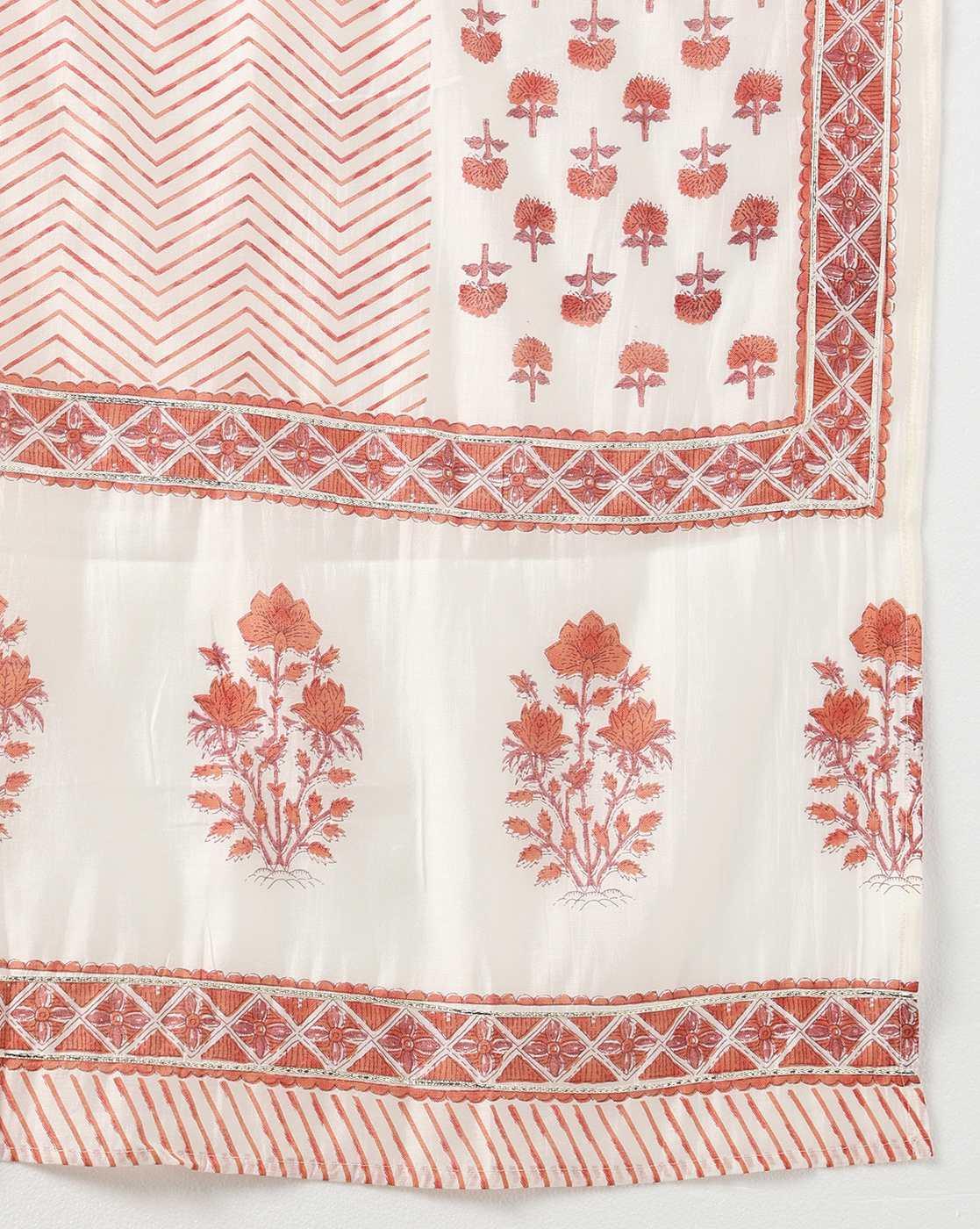 Women Printed Straight Kurta with Pants & Dupatta