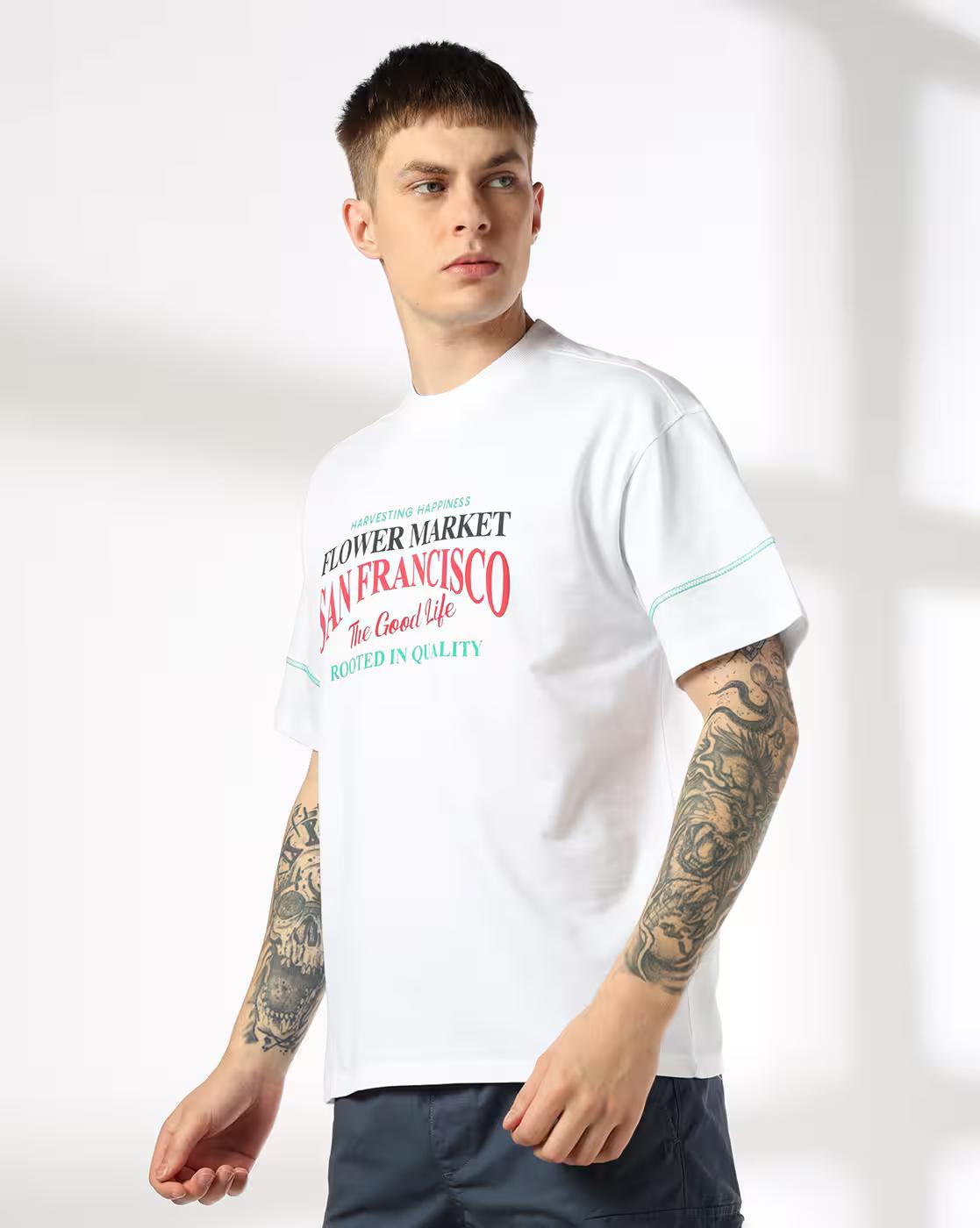 TEES10 FLOWER MARKET TEE, WHITE, XXL