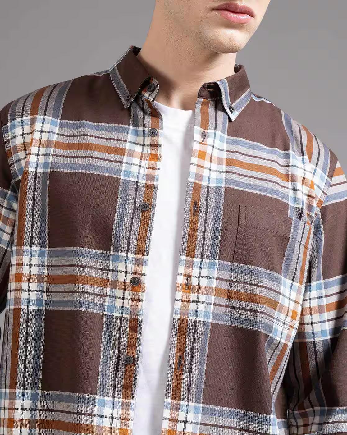 Men Checked Slim Fit Shirt