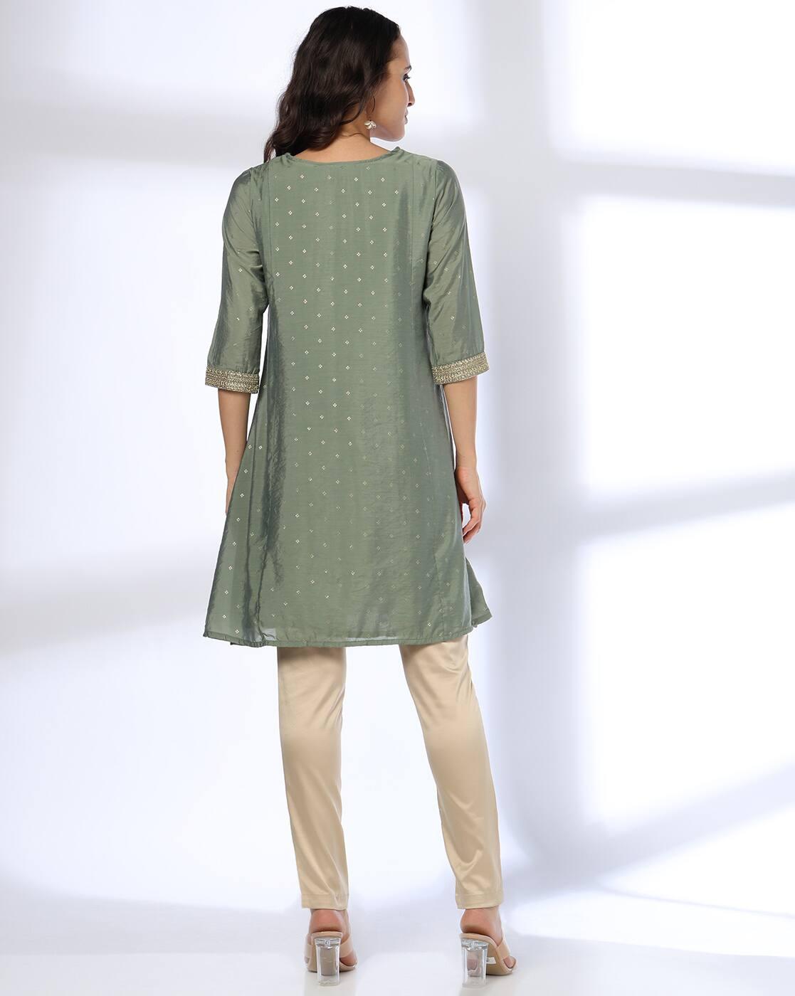 ROUND NECK SLEEVE KALIDAR SH, OLIVE, XXL