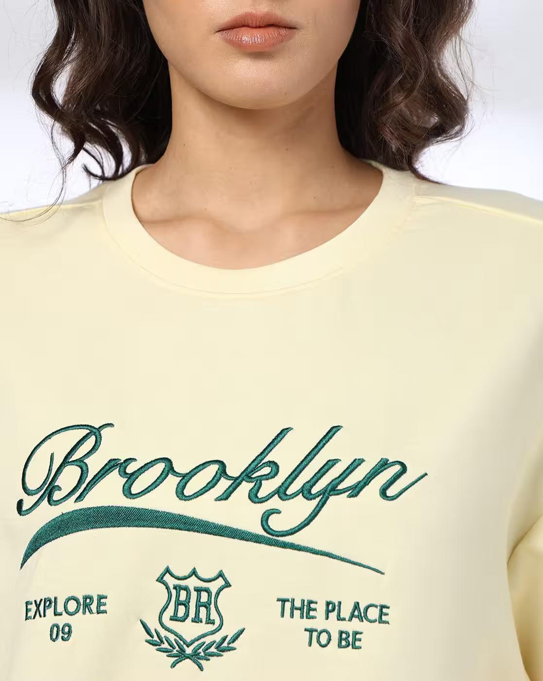 Women Typographic Embroidered Relaxed Fit Sweatshirt