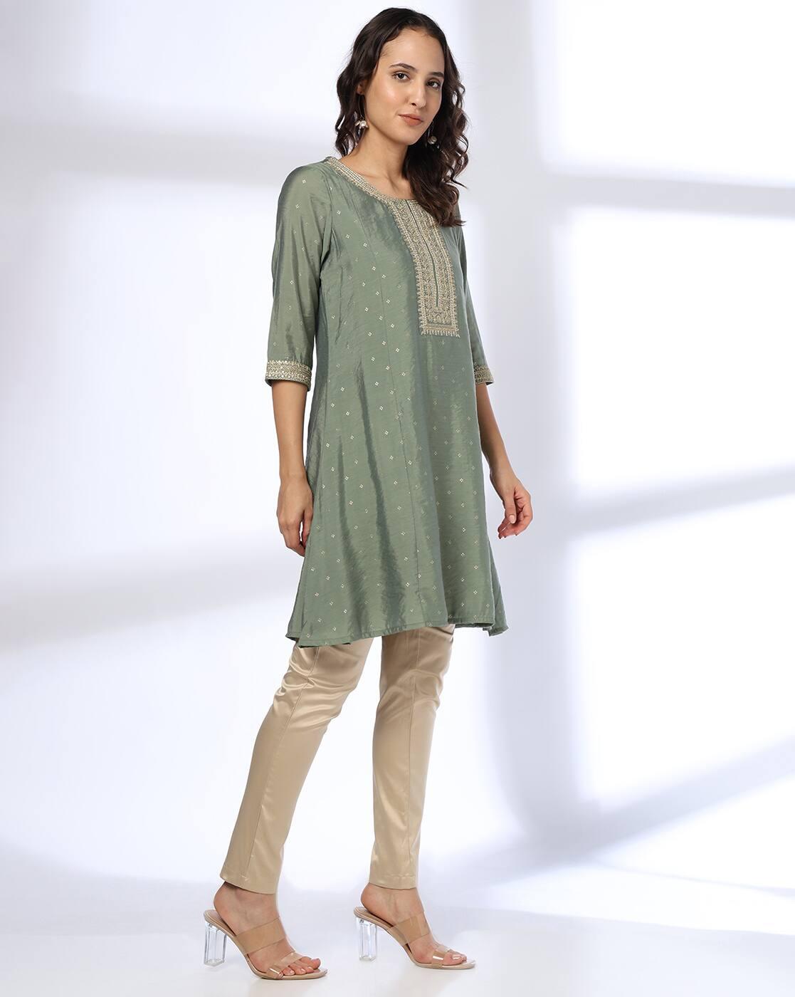 ROUND NECK SLEEVE KALIDAR SH, OLIVE, XXL