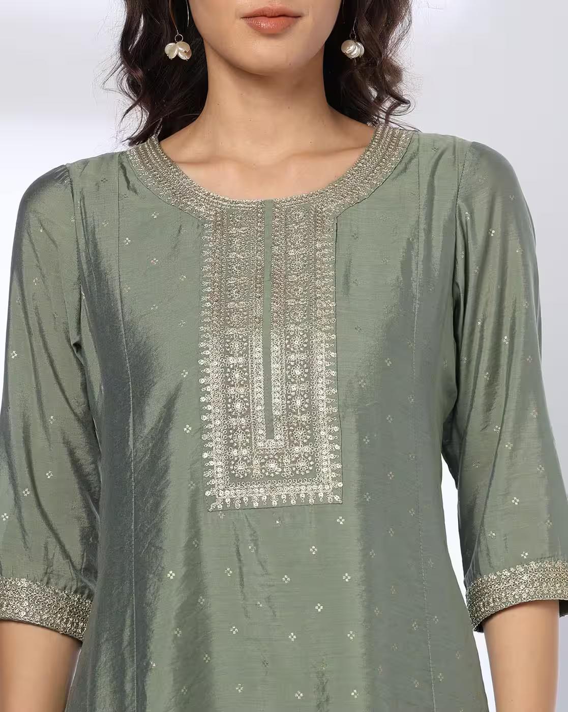 ROUND NECK SLEEVE KALIDAR SH, OLIVE, XXL