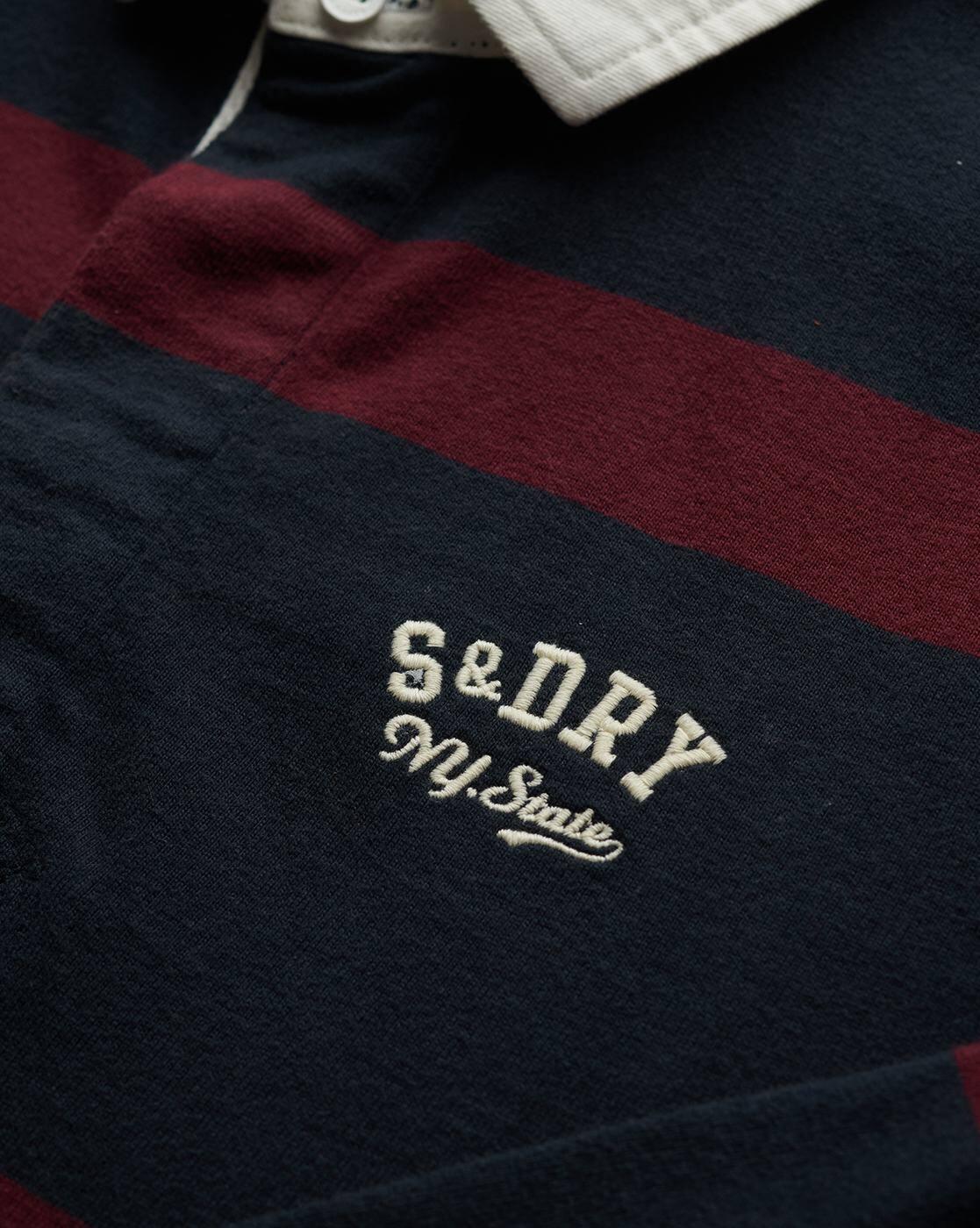 Men Vintage Athletic Striped Rugby Regular Fit Polo T-Shirt