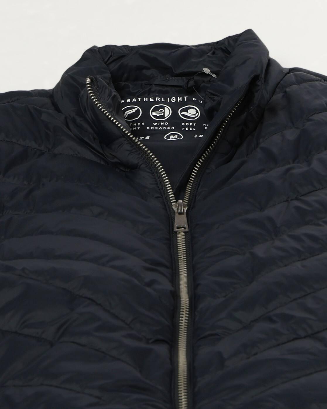 SLEEVELESS QUILTED PUFFER JACKE, NAVY, L