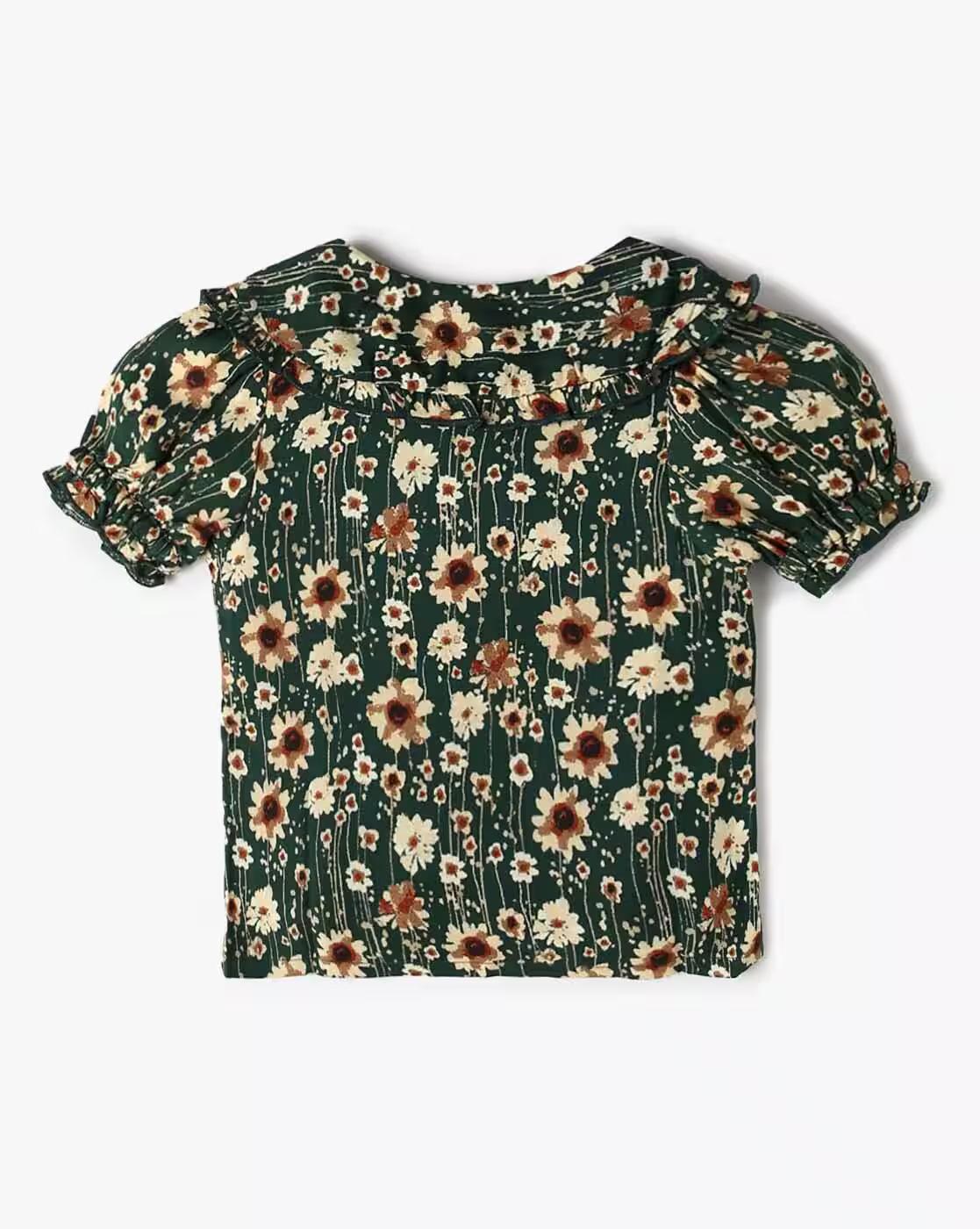Girls All-Over Print Regular Fit Top
