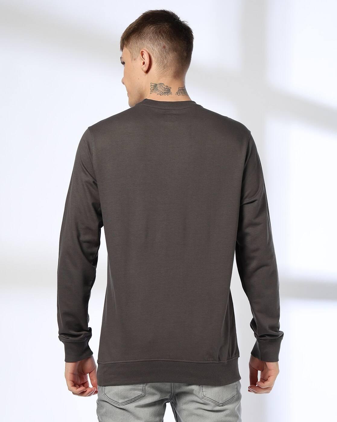 Men Typographic Print Regular Fit Crew-Neck Sweatshirt
