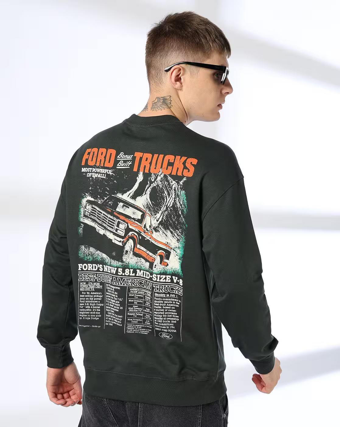 Men Typographic Print Regular Fit Sweatshirt