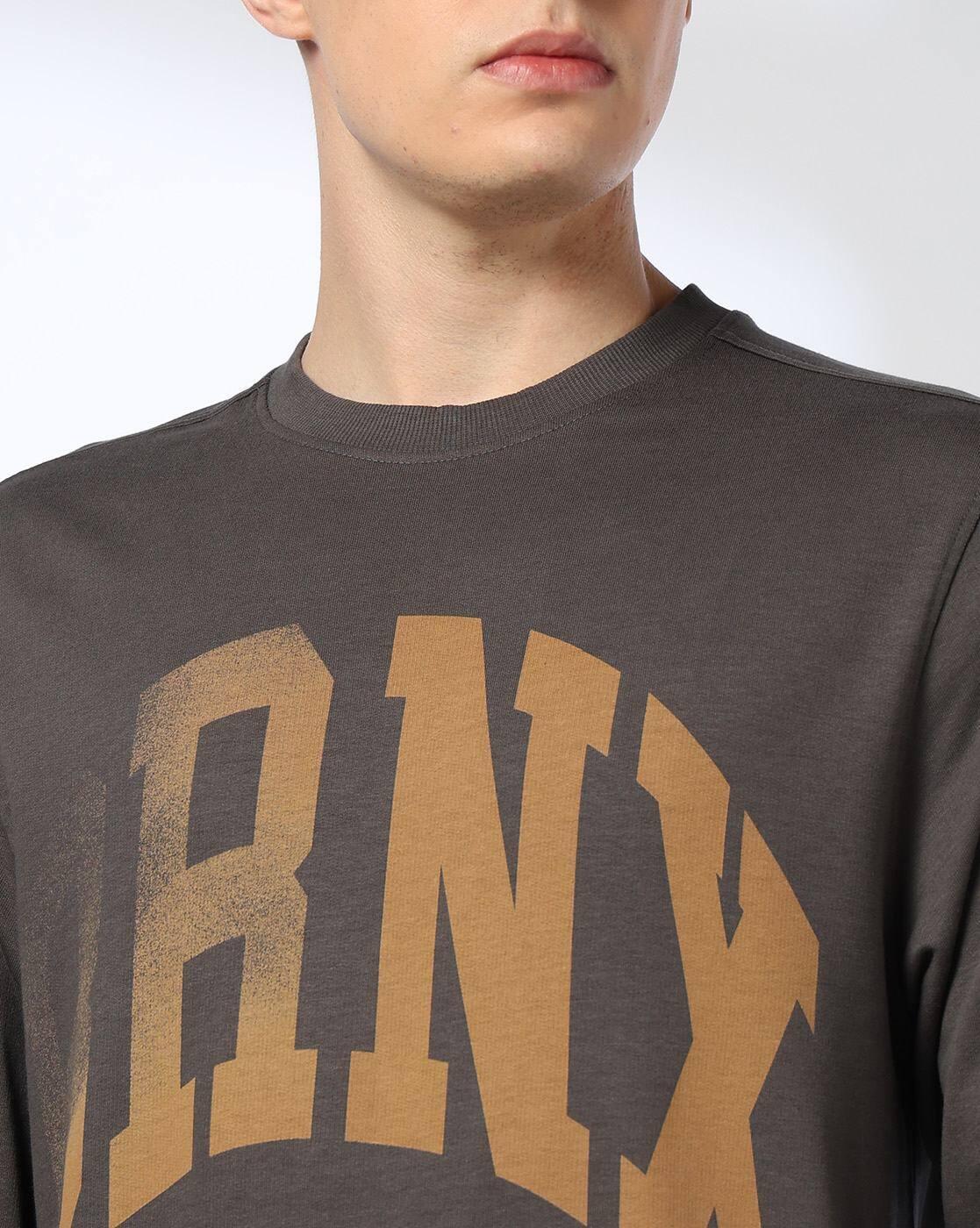 Men Typographic Print Regular Fit Crew-Neck Sweatshirt
