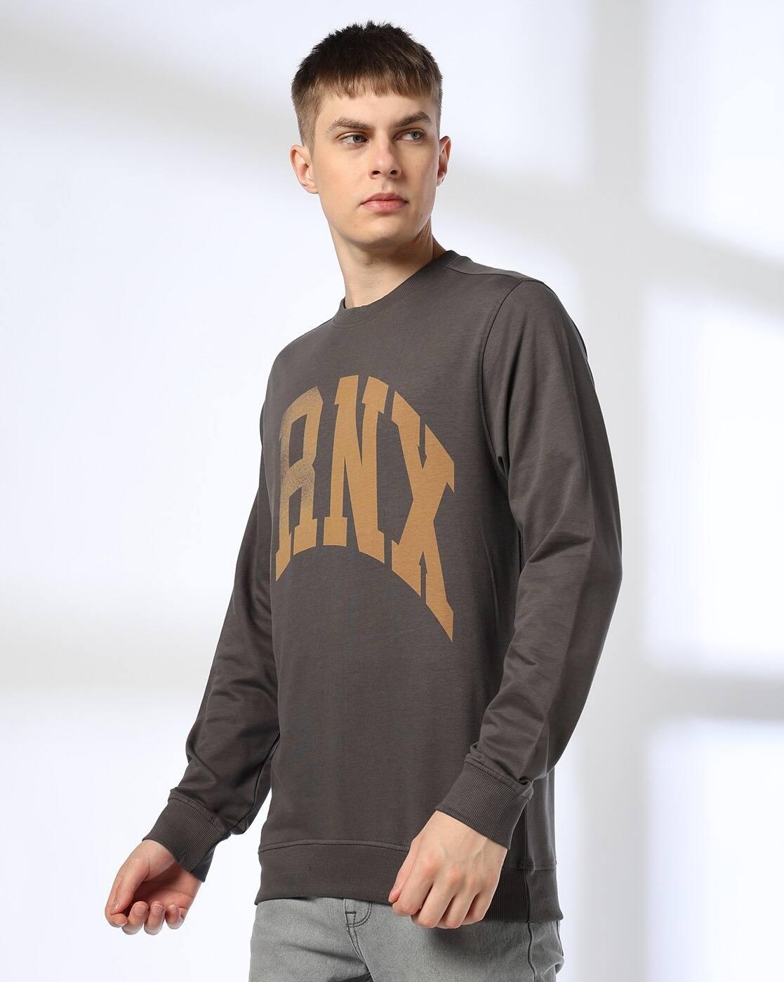 Men Typographic Print Regular Fit Crew-Neck Sweatshirt