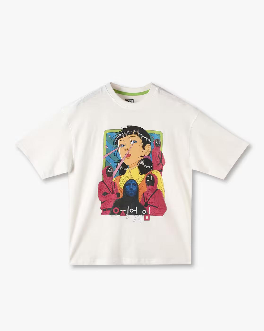 Boys Graphic Print Boxy Fit Round-Neck T-Shirt