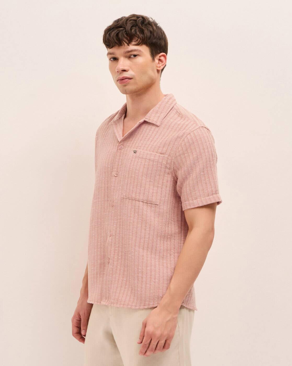 Men Textured Relaxed Fit Shirt