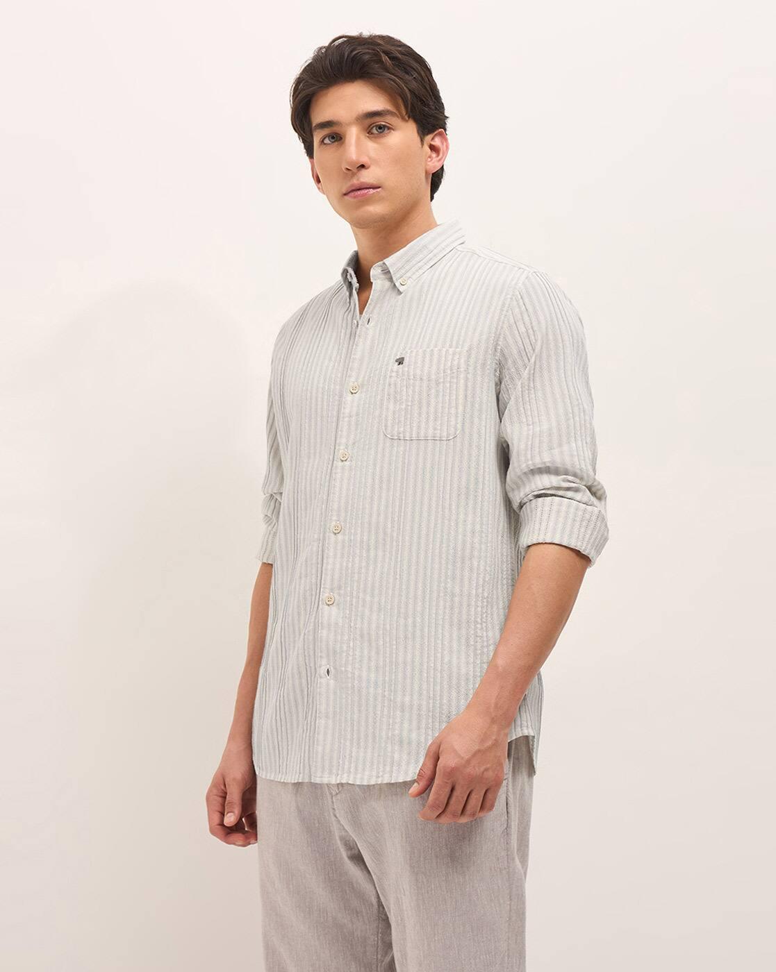 Men Stripes Slim Fit Shirt