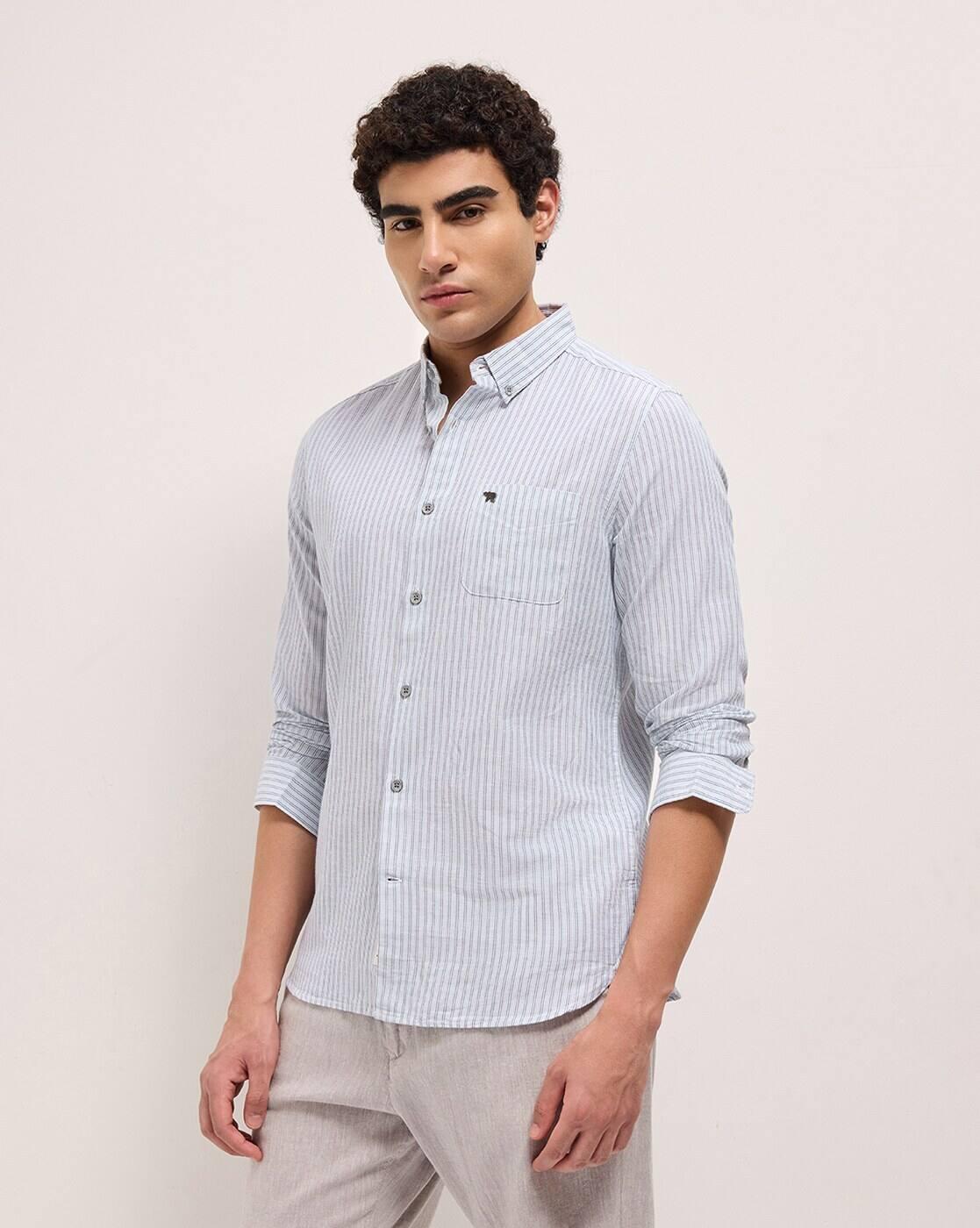Men Stripes Slim Fit Shirt