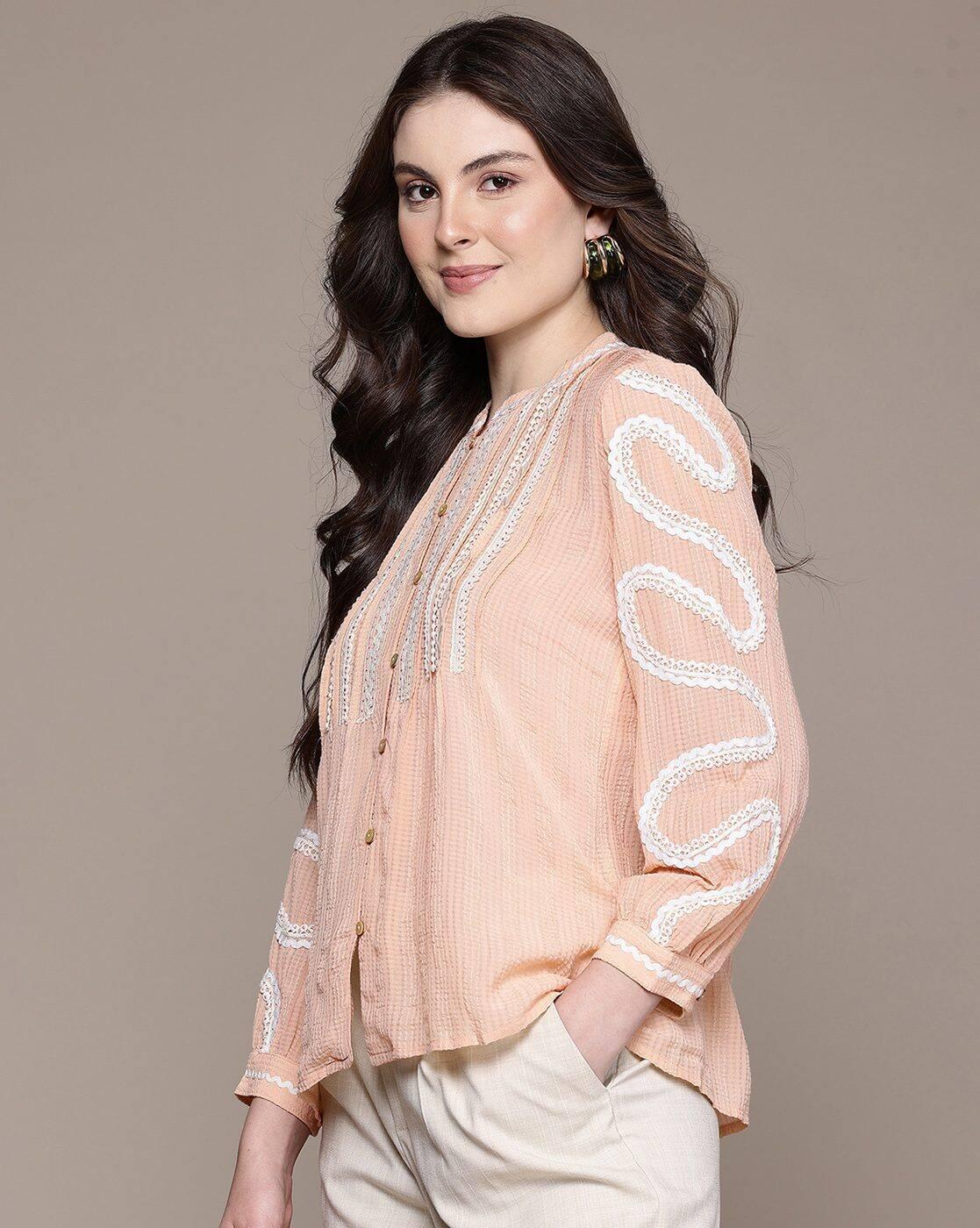 Women Embroidered Relaxed Fit Top