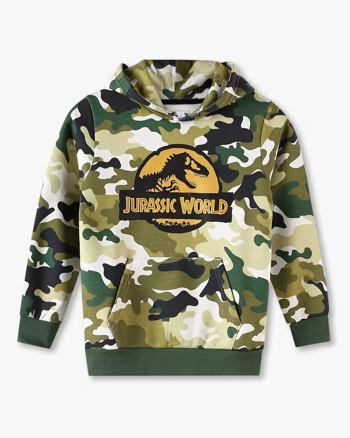 Boys Jurassic World Print Regular Fit Hoodie