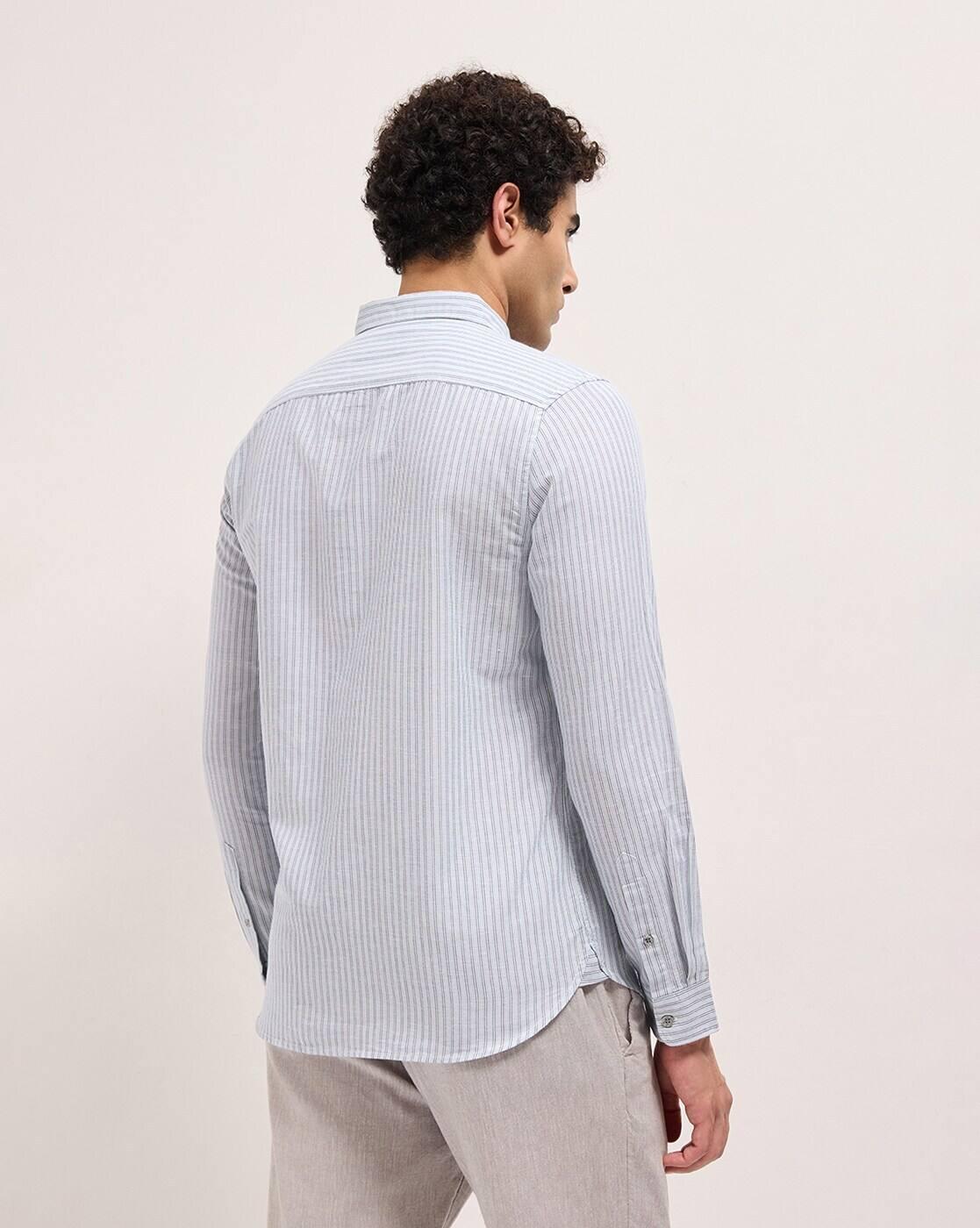 Men Stripes Slim Fit Shirt