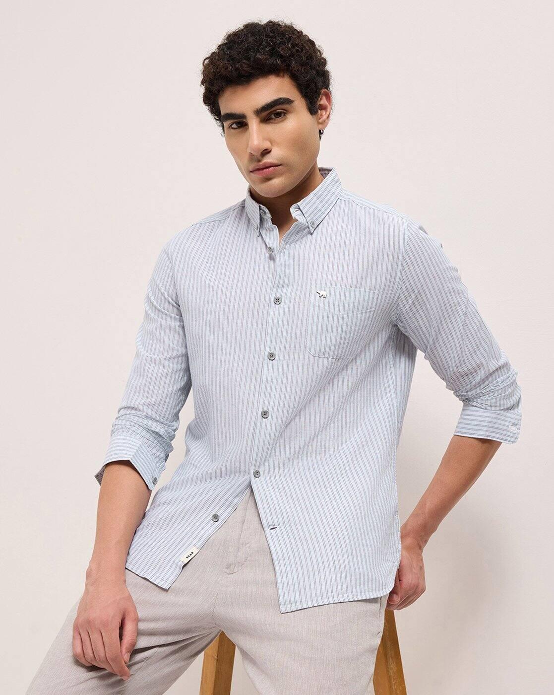Men Stripes Slim Fit Shirt