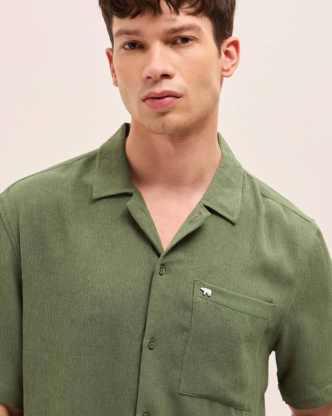 Men Textured Relaxed Fit Shirt
