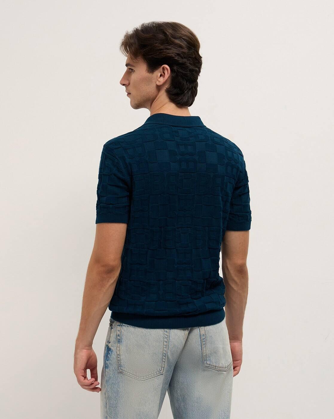 Cotton Slim Fit Polo-Neck T-shirt