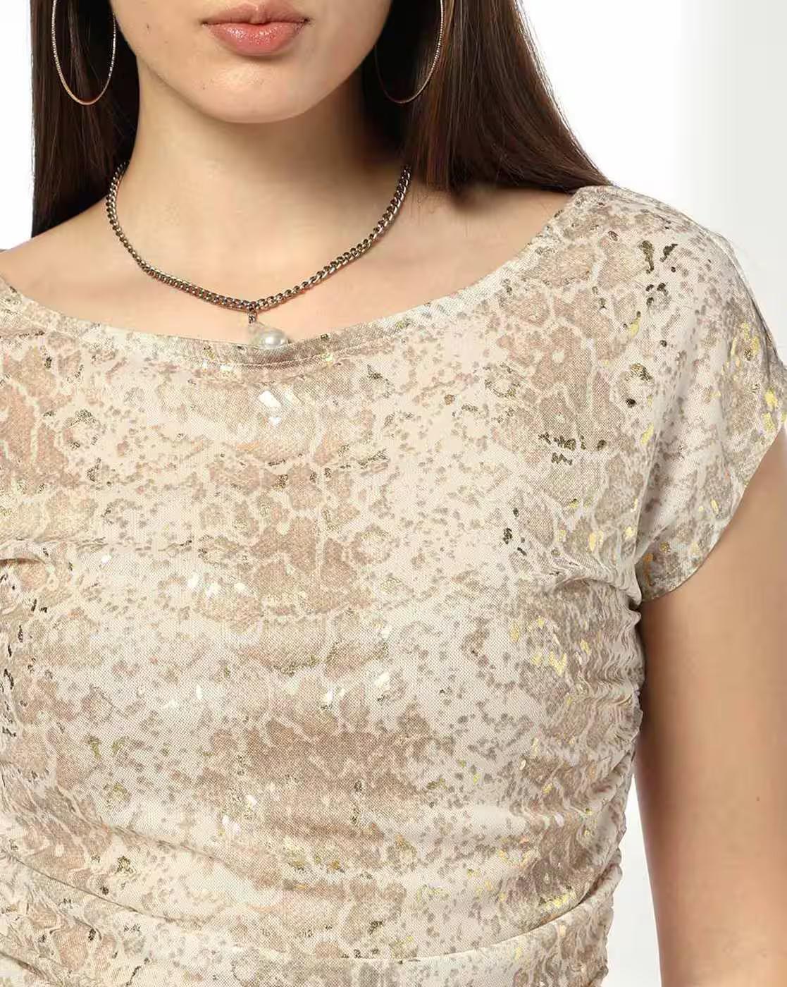 Women Animal Print Slim Fit Top