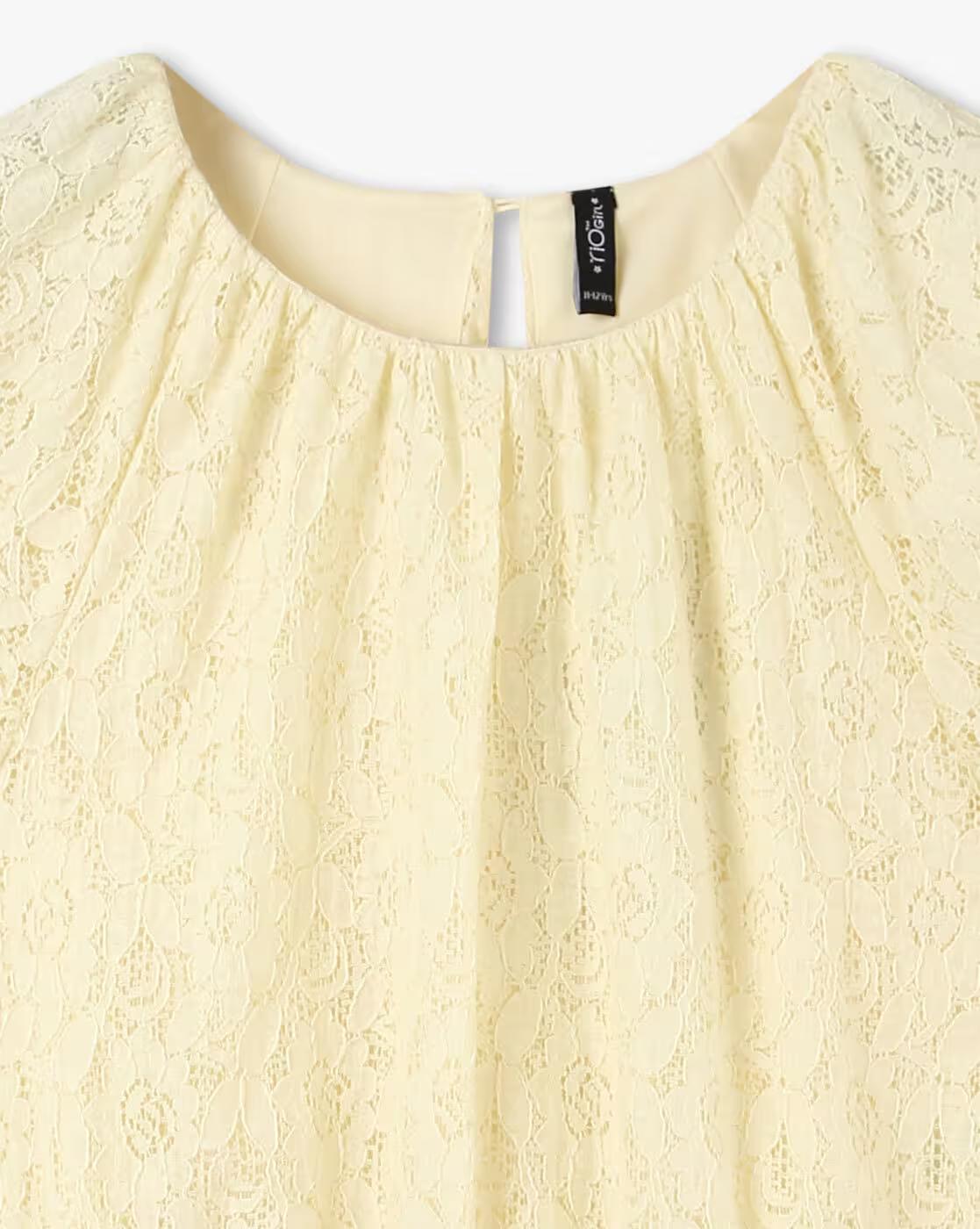 Girls Regular Fit Lace Top