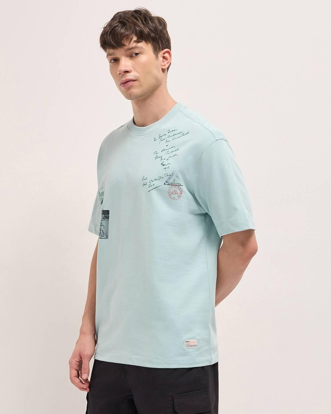 Men Abstract Oversized Fit Crew Neck T-shirt