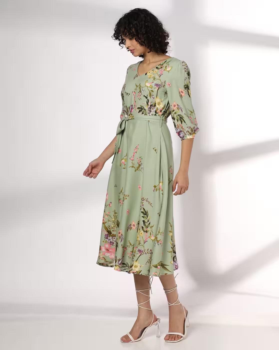 Women Floral Print A-Line Dress